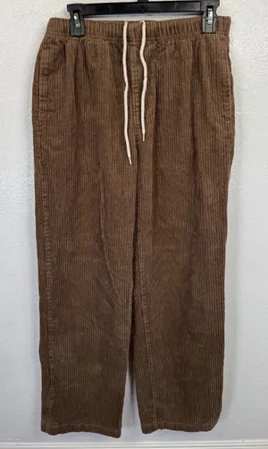 Urban Outfitters Pants Womens S Brown Corduroy Pull-On Straight Leg Drawstring thumbnail 1