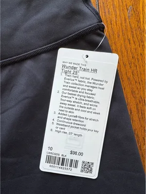 Lululemon Wunder Train High Rise 25” Black Size 10 NWT thumbnail 4