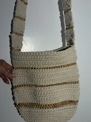 Free People NWOT Cream and Brown Crochet Shoulder Crossbody Bag thumbnail 7