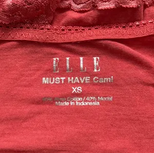 Elle “Must Have Cami” Coral pink - red lace cami top with lace trim thumbnail 3