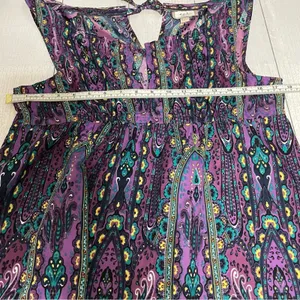 ECI Purple Floral Paisley Maxi Dress Size 12 Sleeveless thumbnail 7