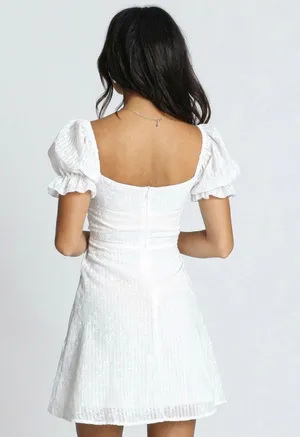 Showpo ‼️ Soft Mention Puff Sleeve Mini Dress in White Floral‼️ thumbnail 2
