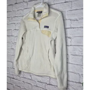 Patagonia Re-Tool Snap-T Fleece Pullover Womens Small White Cream Polartec 25442 thumbnail 4