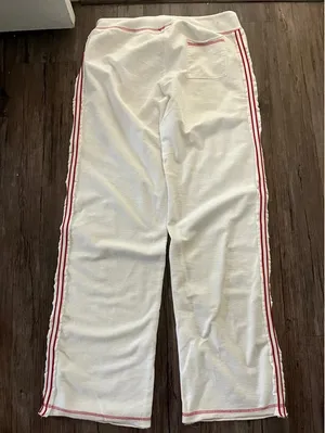 HANK Y2K White Sweatpants Made in Hollywood Cotton Sz L thumbnail 3