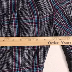 Vintage roxy plaid flannel fall‎ Y2K trench coat size small cute thumbnail 6