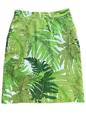 EUC Anthropologie Vanessa Virginia Talipot Palm Leaf Pencil Skirt Size 6 thumbnail 1