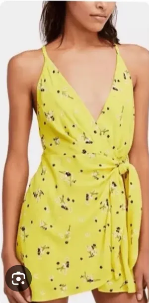 Free People yellow tango at night romper size 8‎ festival thumbnail 1