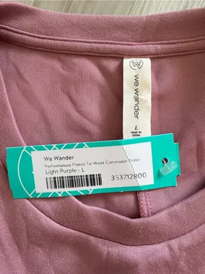 We Wander Performaluxe Tie Waist Dress Purple Large NWT STITCH FIX thumbnail 9