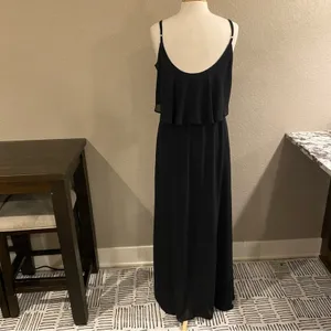 Show Me Your Mumu Caitlin Ruffle Black Maxi Dress Large thumbnail 5