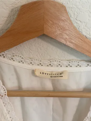 Lovestitch White Eyelet Button-Front Maxi Dress thumbnail 5