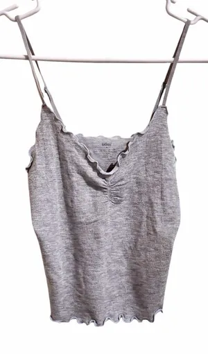 Bliss Heathered Gray Spaghetti Strap Crop Top Sz S thumbnail 1