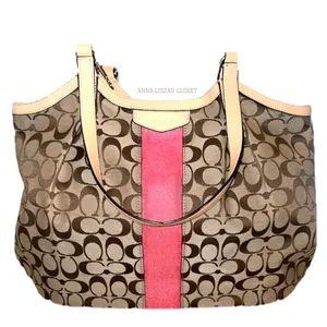 NWOT Coach Signature Stripe Devin Shoulder Bag thumbnail 5