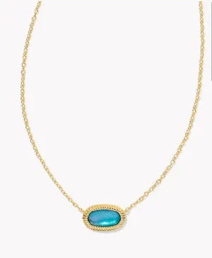 Kendra Scott Elisa Gold Ridge Frame Short Pendant Necklace in Indigo Watercolor illusion thumbnail 1