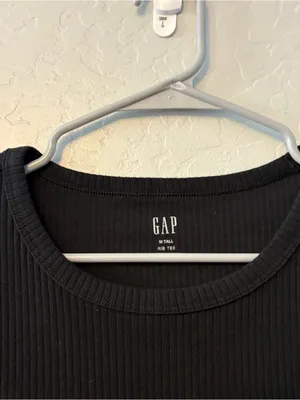 Gap black short sleeve rib tee size medium tall thumbnail 4
