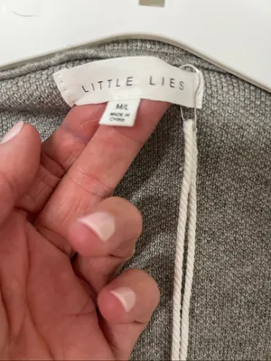 NWT Little Lies Minimalist Gray Open-Front Coatigan size M/L thumbnail 2