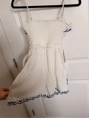 Carolina Constas Linen Embroidered Romper Small thumbnail 5