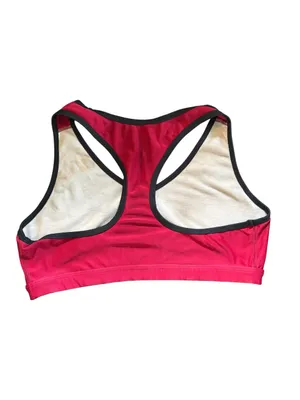 Nike Dri Fit Racerback Sports Bra XL Red Black Silky Feel Pilates Yoga Workout thumbnail 2