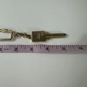 CELINE Keychain Womens One Size Gold Key Shape Horse Carriage Logo Made Italy thumbnail 11