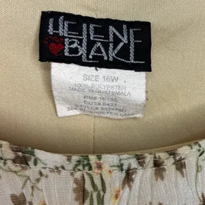 Helene Blake Maxi Dress Cream Floral Pleated Lined Cottage 90s Wedding Party 16W thumbnail 4