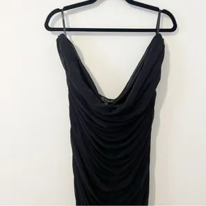 Eloquii Black Strapless Ruched Mesh Midi Dress Size 24 NWT thumbnail 6
