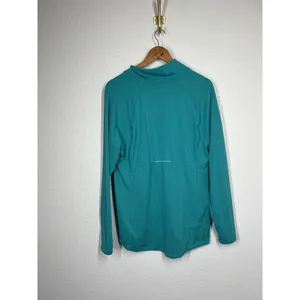 LL Bean Womens 1/2 Zip Pullover Top XL Regular Misses Long Sleeves Teal thumbnail 4