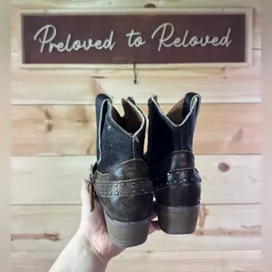 NWOB Sterling River Cowhide Booties Brown Size 9.5 thumbnail 4