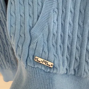 Lauren Ralph Lauren Active Women’s Light Blue Cable-Knit Full Zip Sweater M thumbnail 6