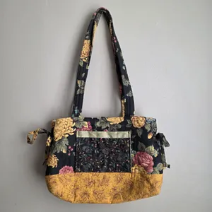 Handmade Patchwork Quilted Shoulder Bag Purse Floral Cottage Folk Grandmacore thumbnail 2