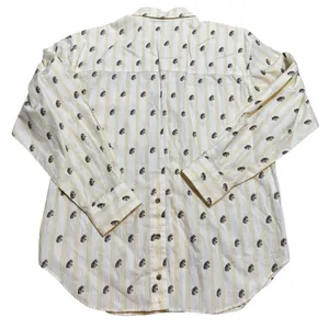 👚VTG Nell Flowers‎ Cream Striped Horse Print Button Up Shirt Size 10 ✨ thumbnail 2