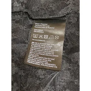 H&M Divided Women's Black Butterfy Lace V-neck Long Sleeve Sheer Crop Top Sz XL thumbnail 5