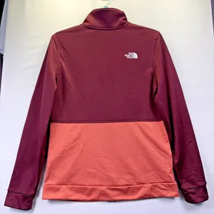 The North Face Jacket Womens Fleece Burgandy‎ Orange Full Zip Activewear Small thumbnail 3