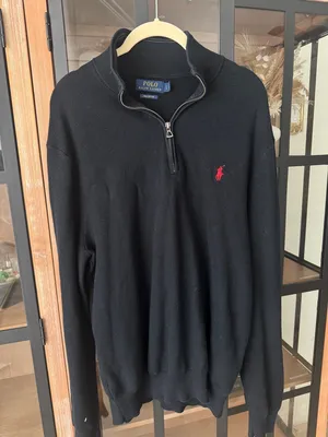 Polo Ralph Lauren 1/4 Zip sweater knit half pima cotton embroidered logo thumbnail 2