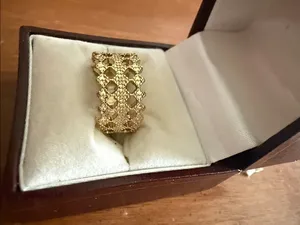 Textured Openwork Gold-Tone Band Ring for Women Size 6 1/4 thumbnail 3