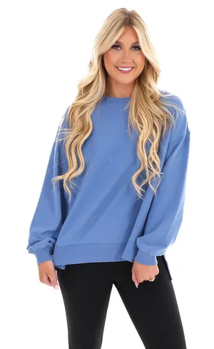 Z-Supply Modern Weekender Relaxed Crewneck Top Mariner Blue thumbnail 1
