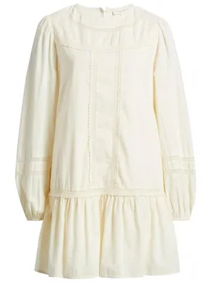 Treasure & Bond Lace Detail Long Sleeve Shift Dress NWT Ivory XS thumbnail 3