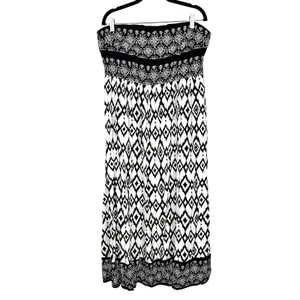 Cupshe Black & White Geo Sleeveless Maxi Tube Dress XL NWT Resort Boho Spring thumbnail 5
