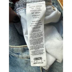 ASOS DESIGN Wide Leg Jeans Light Wash Denim Women Size 30 32 thumbnail 3