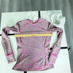 Lululemon Swiftly Tech Long Sleeve Crew Shirt Chevron Knit Purple Yellow Size 6 thumbnail 17