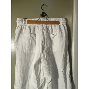 Old Navy Women's Sz Medium Petite Gauzy Wide Leg Pant Rope Tie Calla Lilly White thumbnail 7