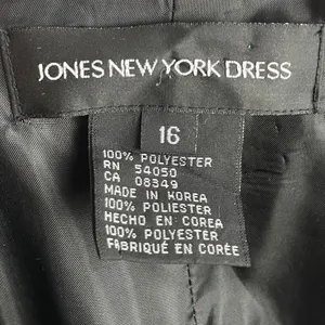 Vintage‎ Jones New York Dress Midi Dress Women 16 Black Sheer Flutter Sleeve thumbnail 7