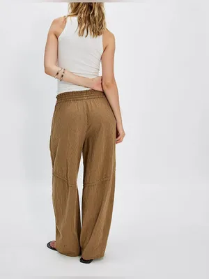 NWT Free People Something Good Pull-On Barrel Pants - leaf green army brown - XL thumbnail 5