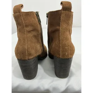 Womans Ecote Size 6 Cognac Suede Zip Block Heel Ankle Boots thumbnail 5