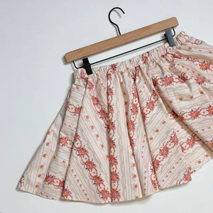 FREE PEOPLE Gaia Floral Printed Skirt Mini Ivory Combo Pockets Poplin Small‎ thumbnail 9