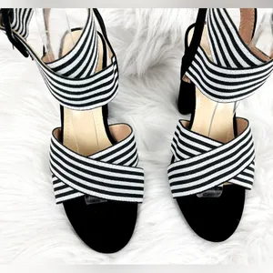 Women’s Stretch Canvas Chunky Heel Sandal With Buckle Size 39 (US 8.5) thumbnail 7