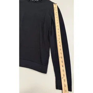 J Crew Sweater Womens Small Black 100% Cotton Lightweight Basic Layer Travel thumbnail 4