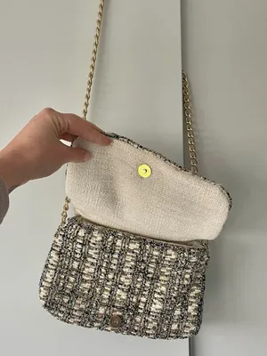 Zara NWT beaded embellished gold chain bag cream black & gold thumbnail 2