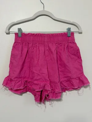 aerie Pink Ruffle Shorts Size Small Summer Beach Vacation Boho thumbnail 2