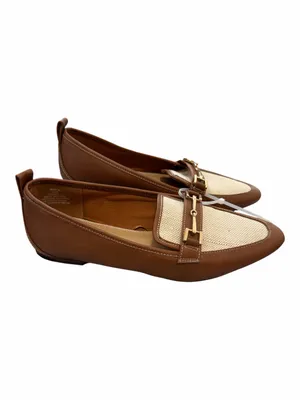 H&M Brown and Cream Leather-Trim Slip-On thumbnail 2