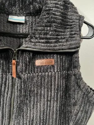 Fluffy Vest With Big Collar Size Medium Dark Gray thumbnail 2