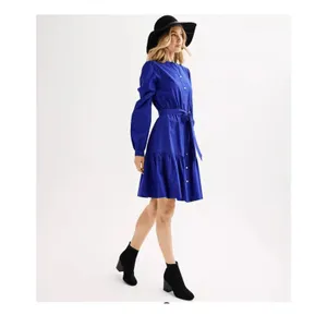 Draper James Blue Pinstripe Long Sleeve Button Up Dress Size Large thumbnail 2